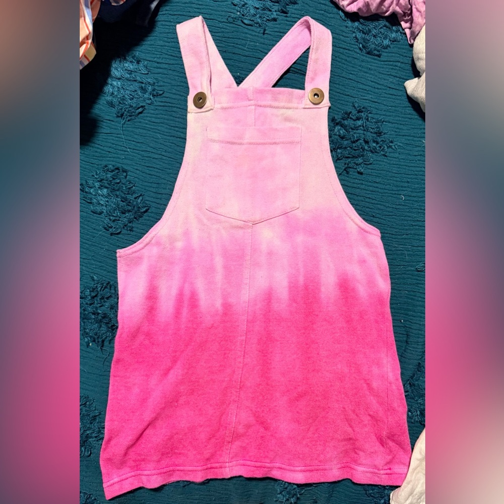 Sweet Butterfly Pink Ombre Girls Overall Dress